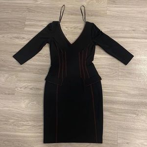 David Meister Black dress with Red Hem sz 4